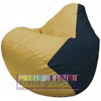 Бескаркасное кресло мешок Груша Г2.3-0815 (охра, синий)